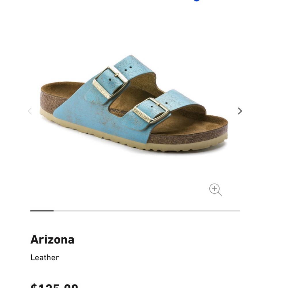DISCONTINUED ARIZONA SUEDE LEATHER WASHED METALLIC AQUA Brand New Tags on